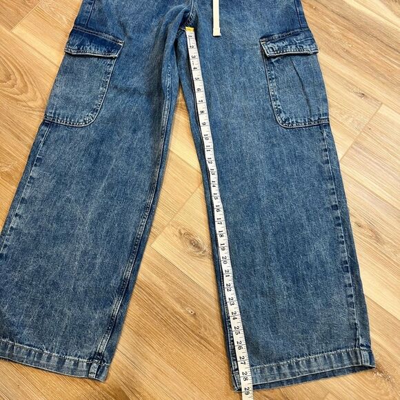 GAP High Rise Wide Leg Cargo Denim Pants Size Small - Picture 5 of 8